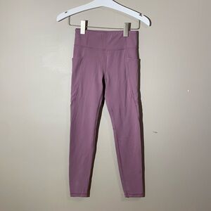 Girls lavender Athleta leggings, size 10/12
